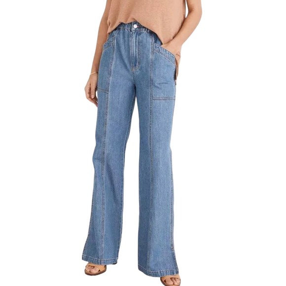 NWT Madewell Denim Pull-On Loose Flare Pants - Picture 5 of 16